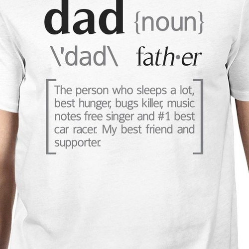 Dad Noun Mens White Cotton Tee Cute Fathers Day - Image 2