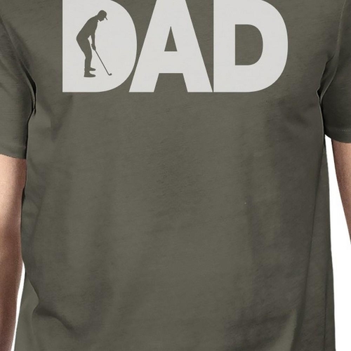 Dad Golf Mens Dark Grey Round Neck Tee Fathers Day - Image 2